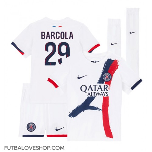 Dres Paris Saint-Germain Bradley Barcola #29 Preč pre deti 2024-25 Krátky Rukáv (+ trenírky)